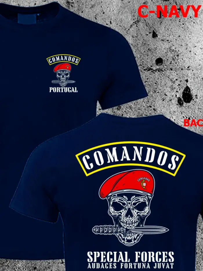 T-shirt militaire des forces spéciales de l'armée portugaise Commando Comandos du Portugal