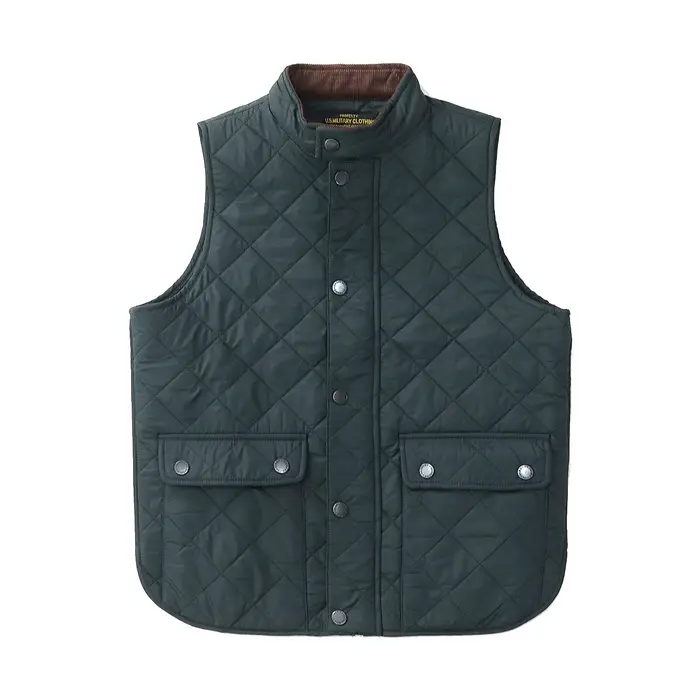 2026 hiver nouveau américain rétro à manches longues Dom matelassé gilet hommes Style Polo 100% Poly
