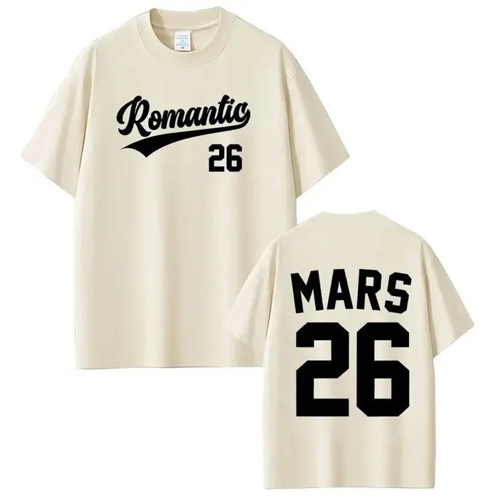 Bruno Mars The Romantic Tour 2026 T-shirt imprimé pour hommes et femmes