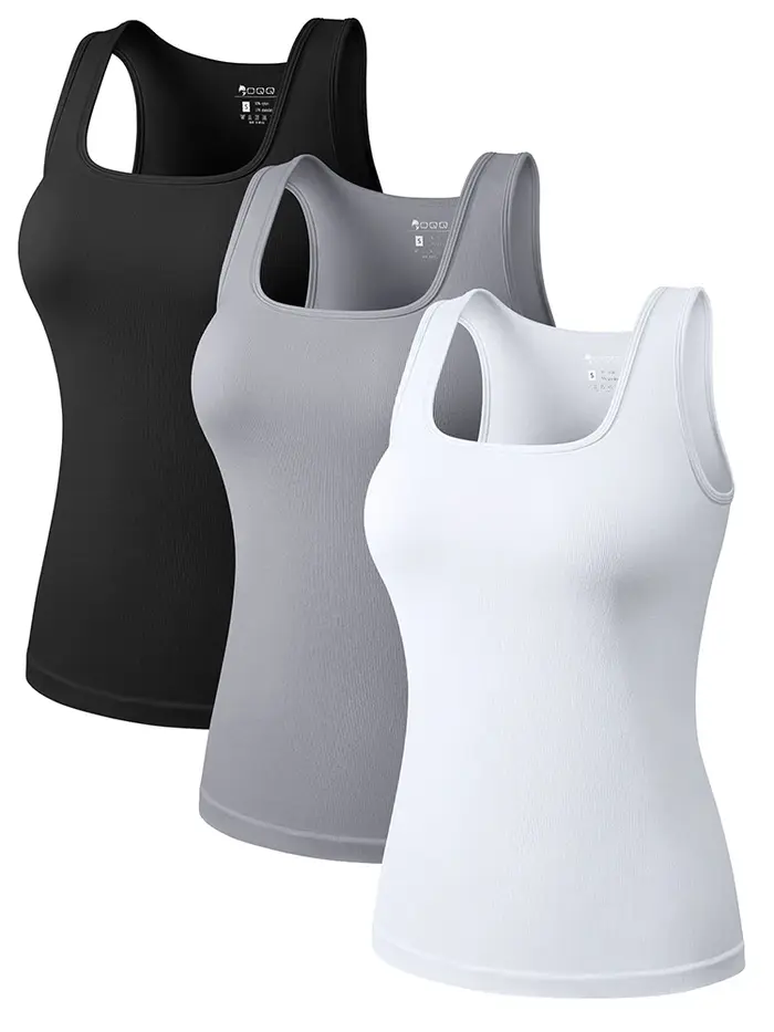 Offre spéciale été femmes basique élastique débardeur sans manches col carré gilet T-shirt mode Fitness Yoga femmes haut décontracté