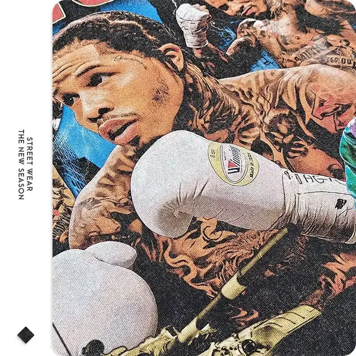 Réservoir Gervonta Davis T-shirt Champion de boxe lavé à manches courtes surdimensionné