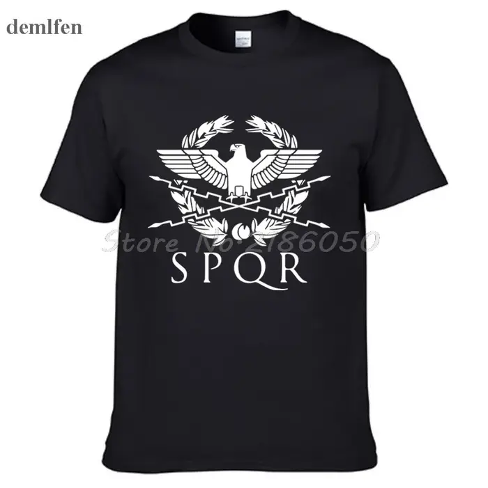 SPQR gladiateur romain impérial aigle d'or T-Shirt hommes décontracté court col rond