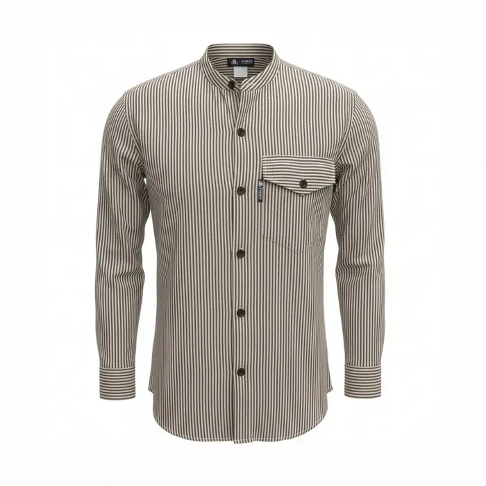Nomad Sari Grandad Shirt - Grey Stone - Medium