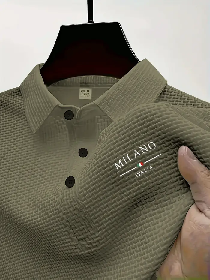 Polo jacquard pour homme avec silhouette de golfeur