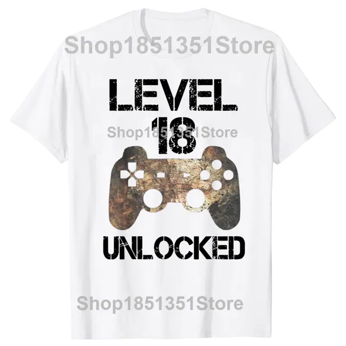 Cadeaux officiels pour adultes de 18 ans Vintage 18e anniversaire t-shirts graphique coton Streetwea