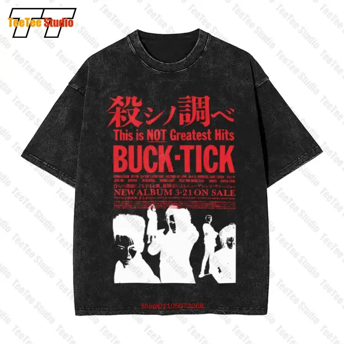 T-shirt surdimensionné vintage Buck Tick, ce n'est pas le plus grand visage complet JAWQ