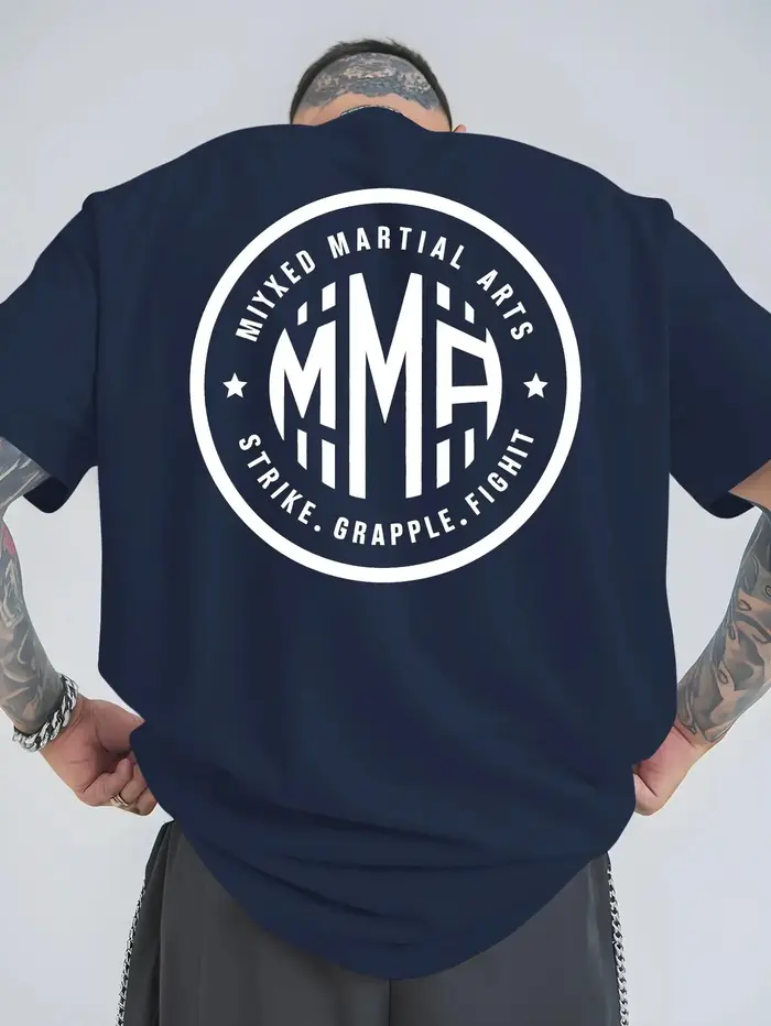 T-shirt à motif MMA pour homme Mize - Haut respirant 100 % confortable à manches courtes pour l'entraînement aux arts martiaux avec imprimé de combat