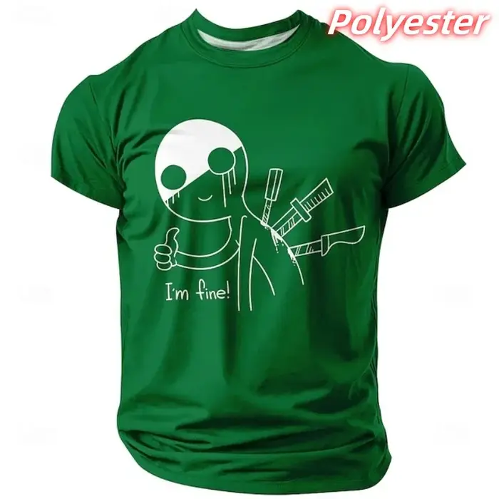 Dessin animé couteau motif t-shirt pour hommes amusant humoristique 3D imprimé à manches courtes T-Shirts été rue hauts