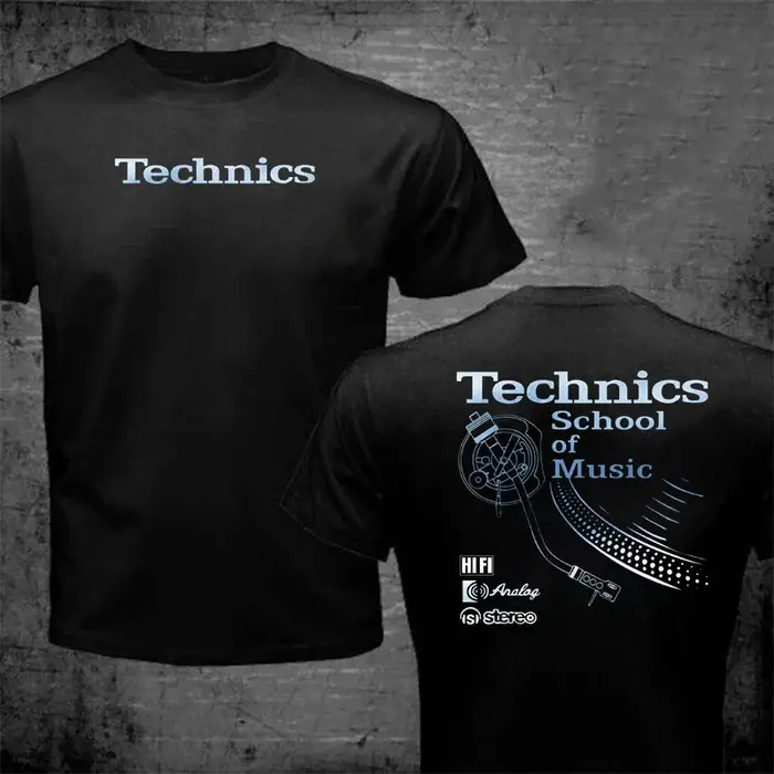 T-shirt Vintage DJ Long Play Technics School of Music pour Homme