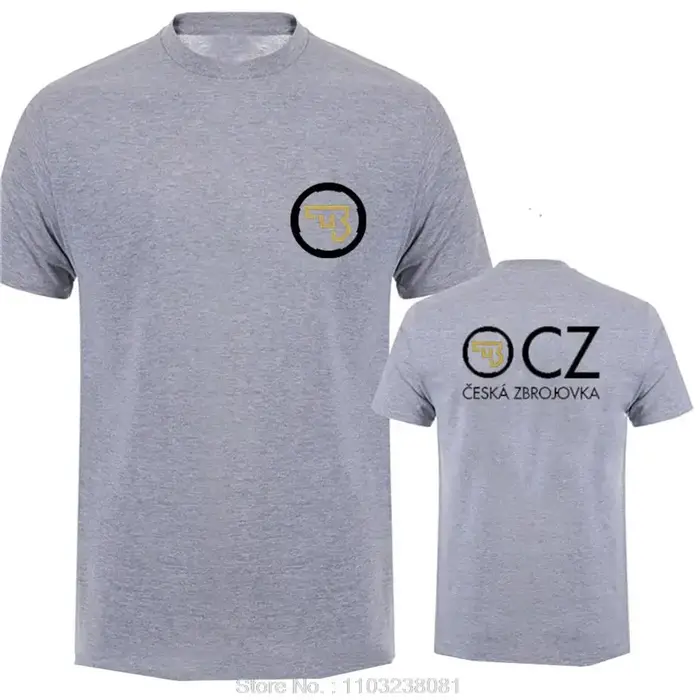 T-shirt Homme 2026 CZ Ceska Zbrojovka Czech Firearms – Haut d'été à Manches Courtes en Coton – Vêtements Masculins Ins Y2k