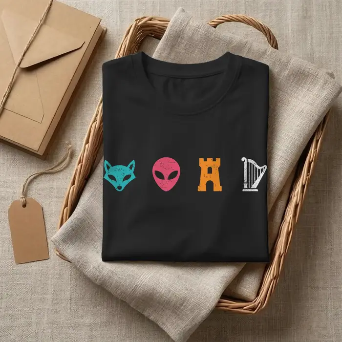 T-shirt drôle Spurs Fox&Alien&Castle&Harper pour hommes