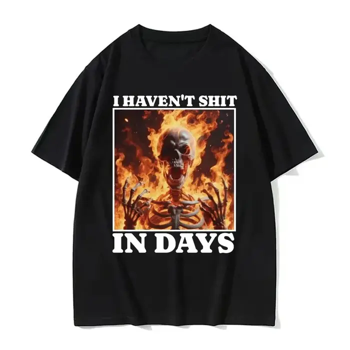 Je n'ai pas merde dans les jours T-shirt drôle squelette ferrique Meme T-shirts hommes femmes Harajuku gothique