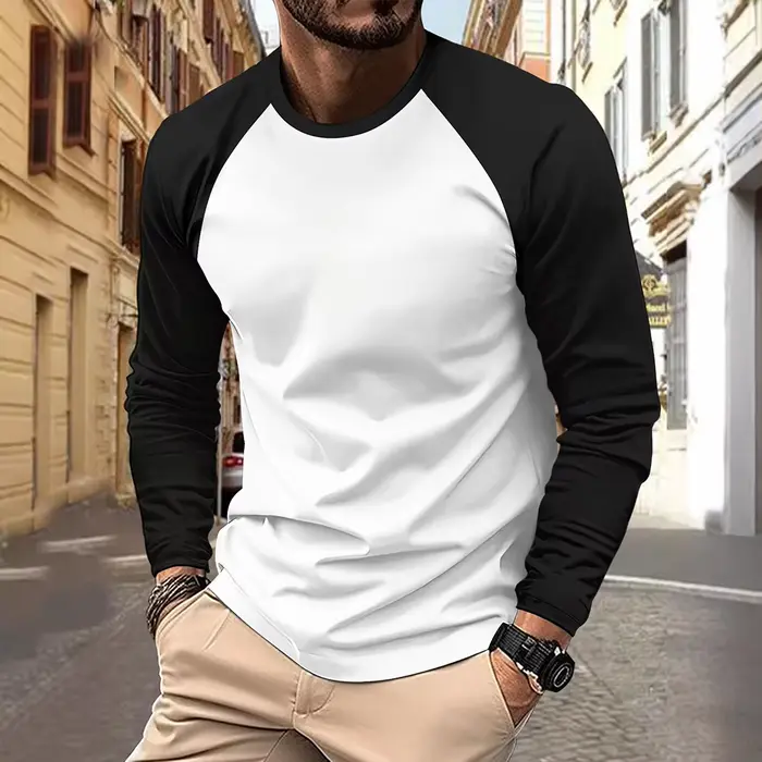 T-shirts pour hommes à manches longues col rond Pactwork
