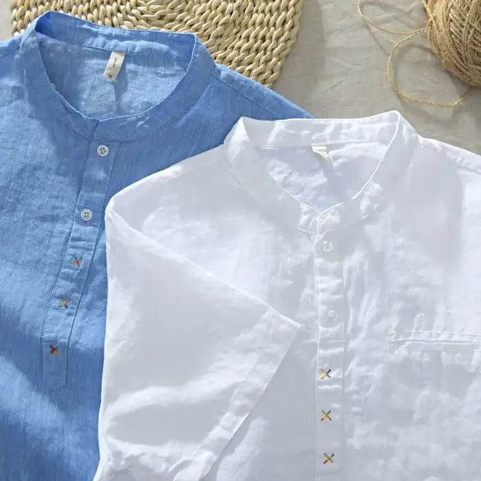 T-shirt d'été en lin pour hommes