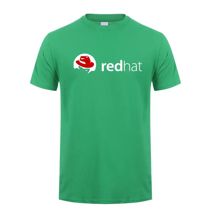 Red Hat Linux T-shirt d'été Hommes Cool Coton à manches courtes Red Hat Économie Unisexe Cadeau Y-Te
