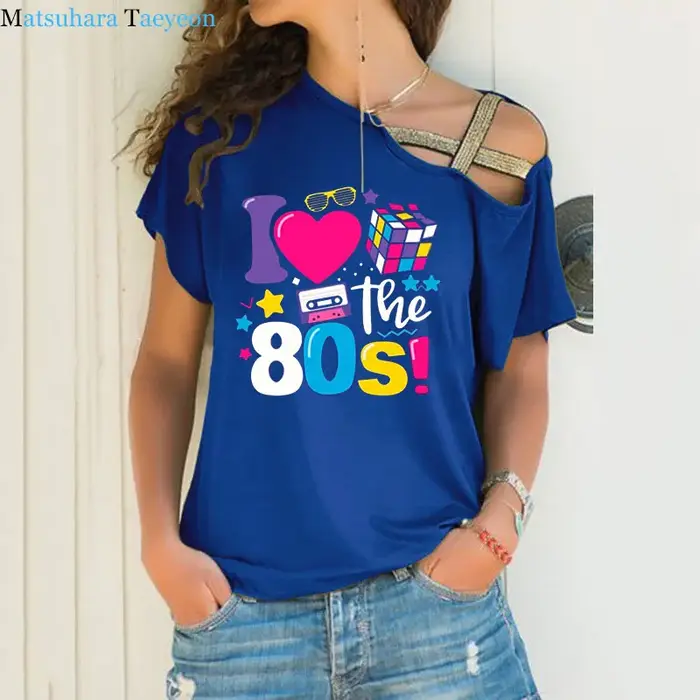 J'aime les 80 t-shirt pour les femmes fête drôle Vintage t-shirts meilleur cadeau hauts