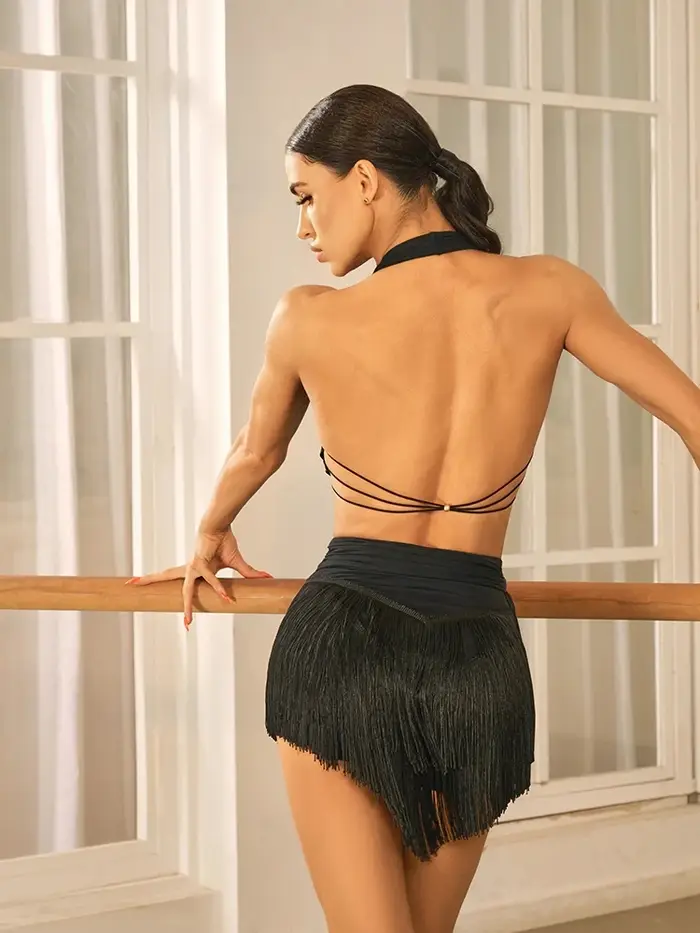 ZYM Haut de danse latine avec col licou