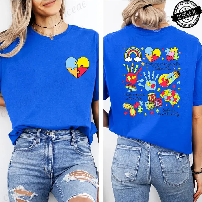 T-shirt personnalisé sur le thème de l'autisme