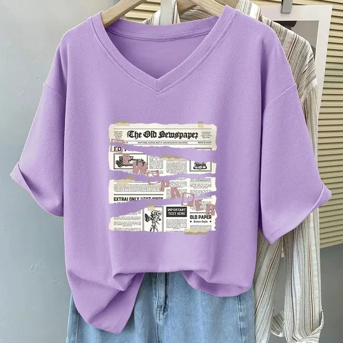 Grande taille 5XL 150KG femmes t-shirts haut imprimé