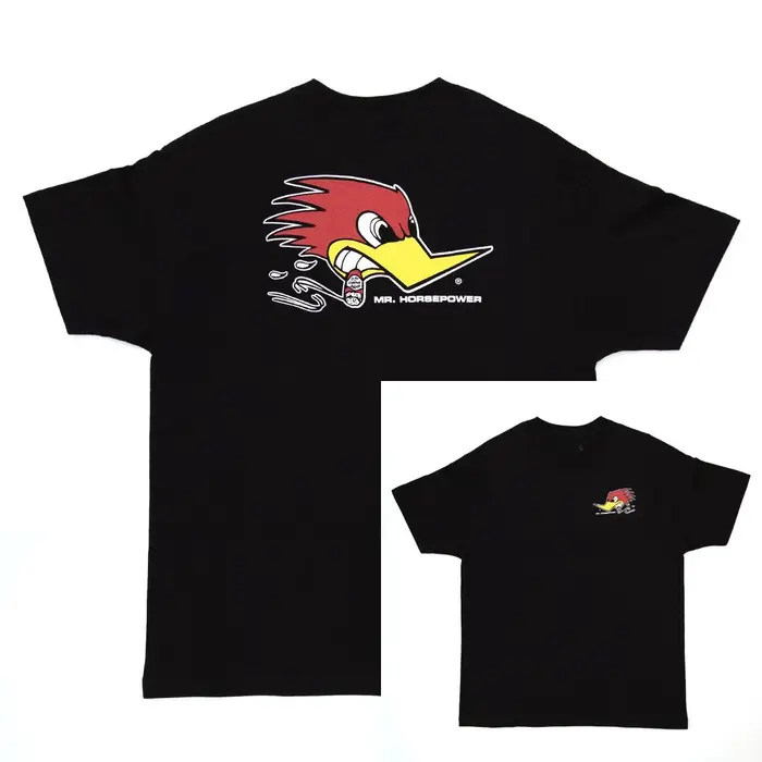 T-shirt en coton avec motif de voiture de course classique Gray Woodpecker