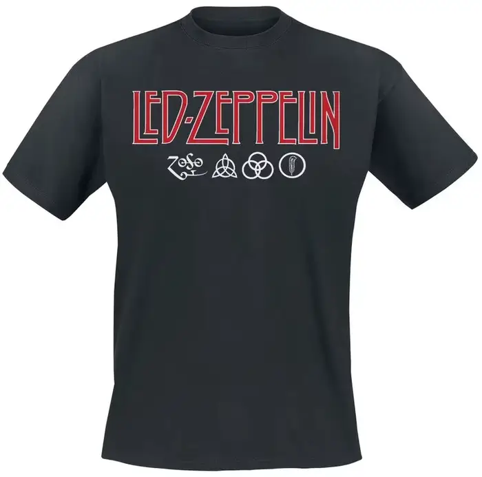 T-shirt avec logo et symboles Led Zeppelin, 100% coton, t-shirt graphique pour hommes et femmes, Str