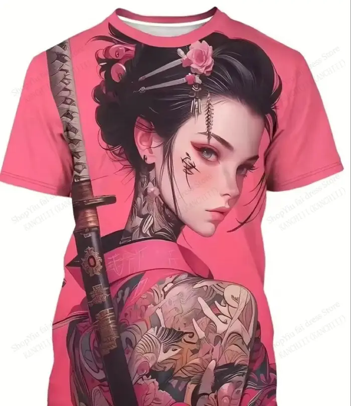 Nouveau T-shirt Manga Japonais Imprimé 3D Fille, Mode Homme Femme, Hauts Manches Courtes Oversize Se