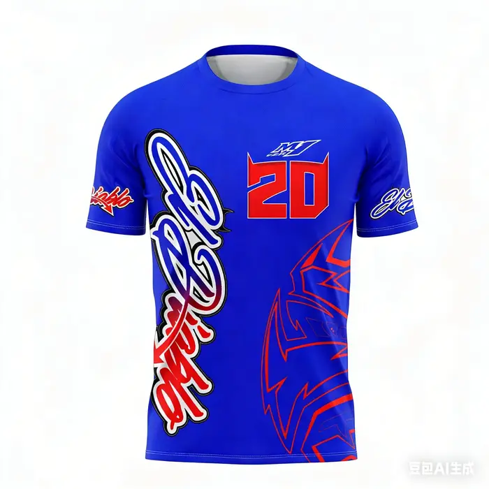 T-shirt à manches courtes pour hommes, motif imprimé en 3d, pour fans de course de moto n° 20, quatr