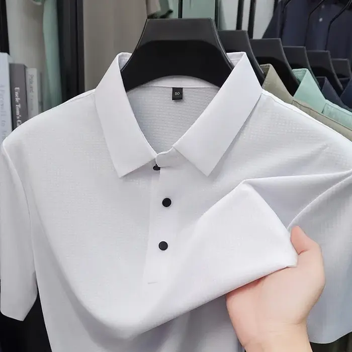 Polo texturé en maille pour hommes
