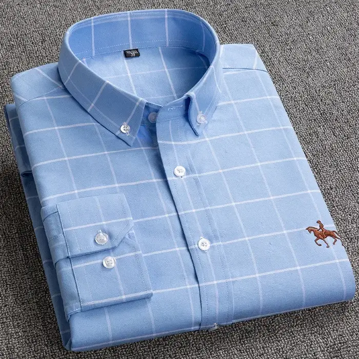 Chemise en pur coton Oxford brodée pour homme