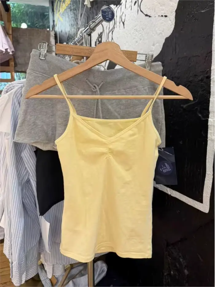 Débardeur noir pliable jaune pour femmes