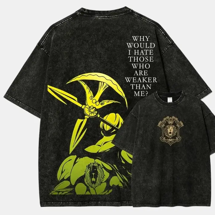 T-shirt Anime Vintage Double Face Escanor Les Sept Pêchés Capitaux