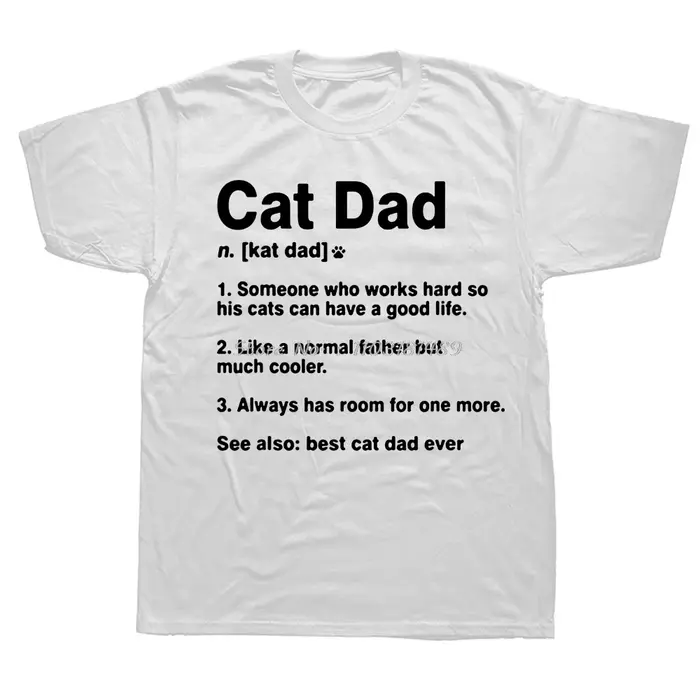 T-shirt humoristique en coton pour homme, tee-shirt pour la famille, motif chat et papa