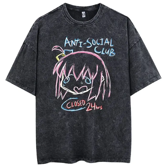 Hommes surdimensionnés imprimé t-shirts Bocchi Club groupe de musique Anime Bocchi The Rock couvertu