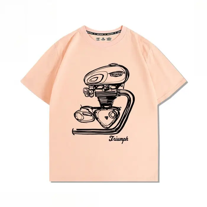 T-shirt imprimé rétro T120 modifié pour moteur de moto