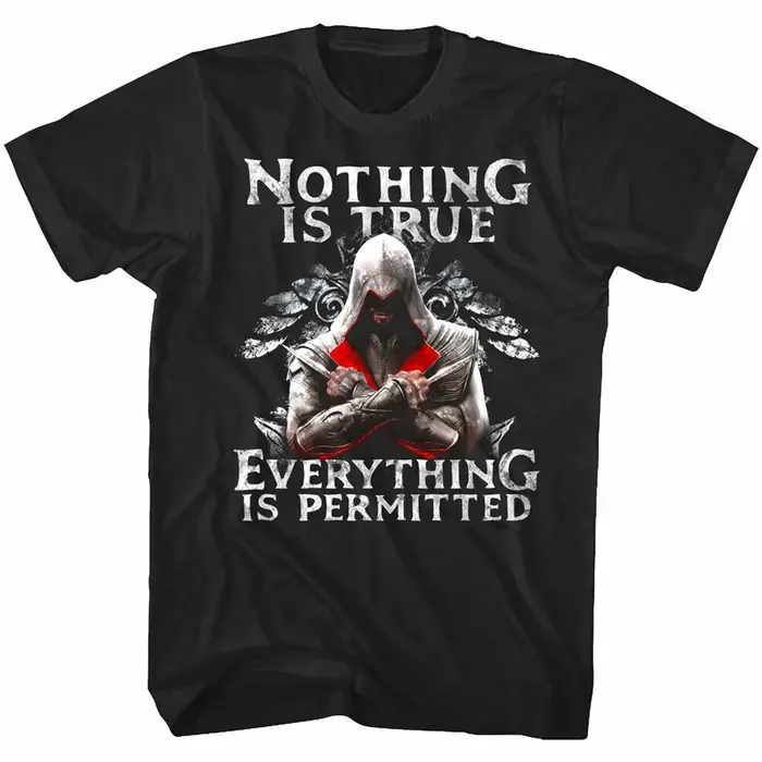 Rien n'est vrai Tout est autorisé. T-shirt d'assassin du roman. T-shirts décontractés à manches courtes 100% coton