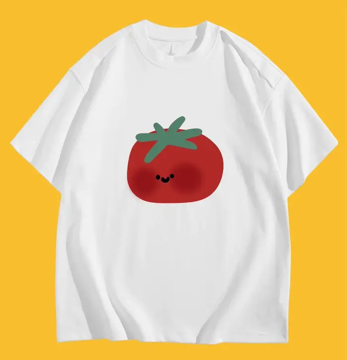 T-shirt drôle et mignon à motif tomate pour femmes et hommes