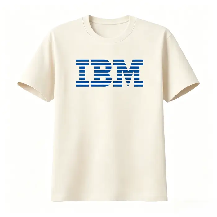 T-shirt IBM – Design élégant bleu et noir pour les passionnés de technologie – Haut décontracté poly