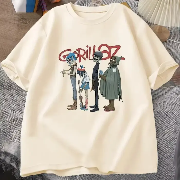Groupe de musique Gorillaz PUNK ROCK t-shirt hommes femmes été années 90 col rond coton manches cour
