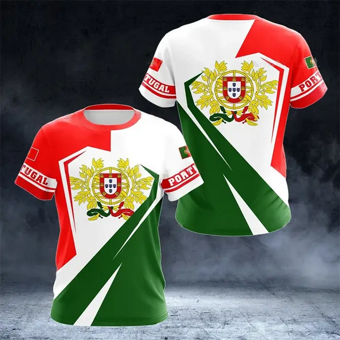 Drapeau du Portugal 3D imprimé T-Shirts hommes femmes décontracté mode Streetwear surdimensionné à manches courtes