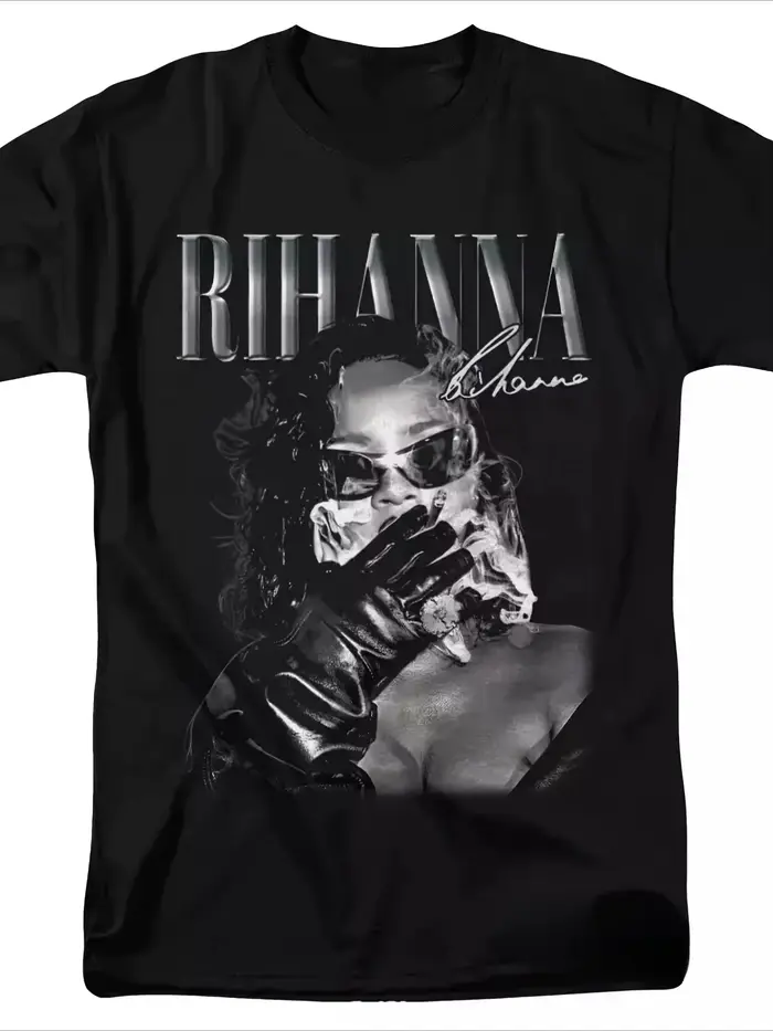 T-shirt Rihanna Retro Tour Pattern, ample, pour femme, tissu doux et respirant, adapté au quotidien 