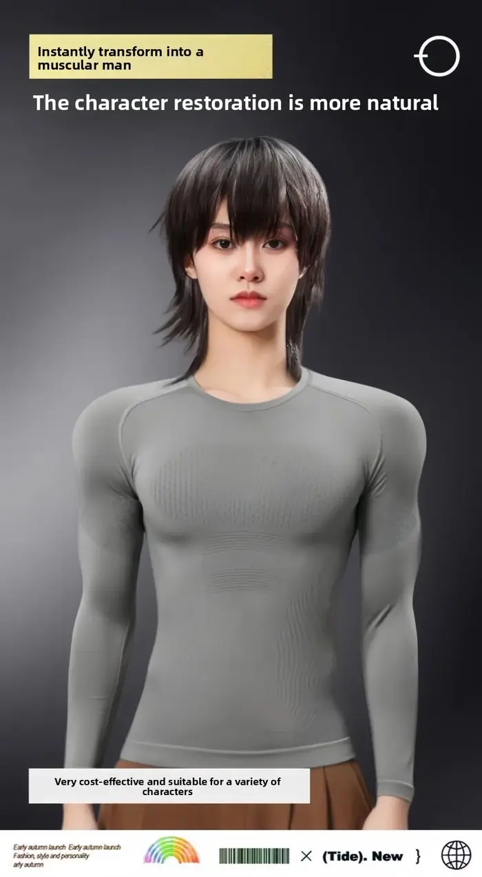 Chemise musculaire musculation amélioration de la poitrine maillot de corps de Compression sans couture réaliste faux