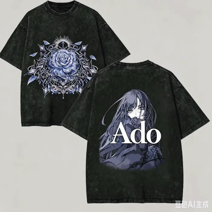 T-shirt délavé Ado pour les amateurs d'anime