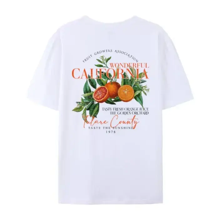 T-shirt rétro orange californien pour femme