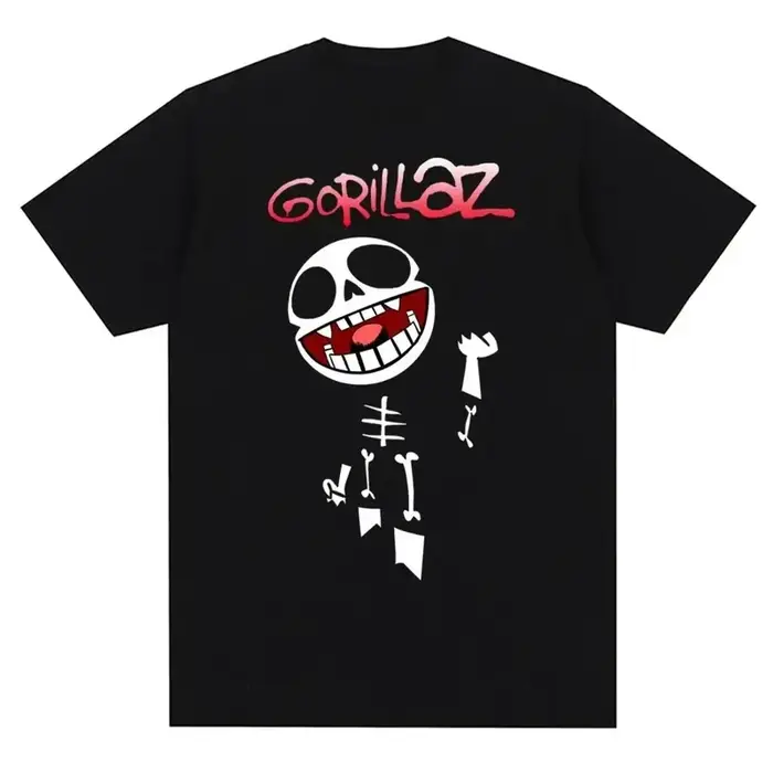 T-shirt Gorillaz Punk Rock 2025 – Imprimé groupe musical années 90 – Mode décontractée – Manches courtes – Unisexe – Grande taille
