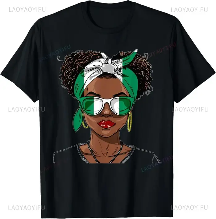 Tenue drapeau du Nigeria pour femme, uniforme Souvenirs, T-Shirt nigérian d'été pour homme, col rond, manches courtes, unisexe, hauts amples en coton