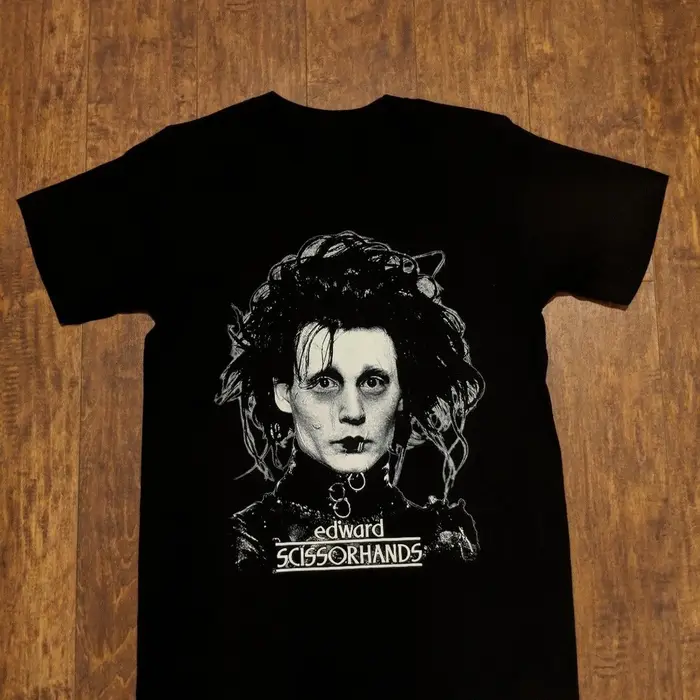 T-shirt graphique rétro Edward Scissorhands pour hommes et femmes, streetwear décontracté pour fans 