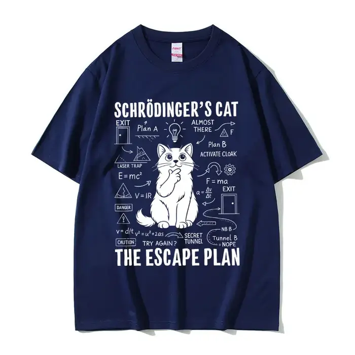 Schrodinger amoureux des chats drôle Meme T-shirt été hommes femmes décontracté coton Vintage Streetwear unisexe surdimensionné à manches courtes t-shirts