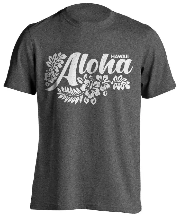 T-shirt 100 % coton à imprimé surf hawaïen pour l'été, haut décontracté et tendance à col rond et ma