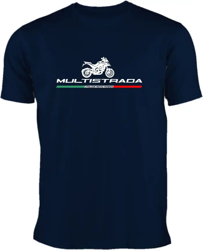 T-Shirt pour fans de moto italienne Multistrada, 100% coton, col rond, manches courtes, T-shirt d'ét