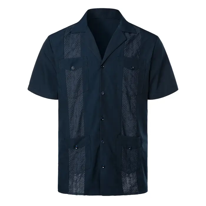 Mode homme Guayabera traditionnel mexicain Cuba chemises de plage printemps et été loisirs bouton Style arabe